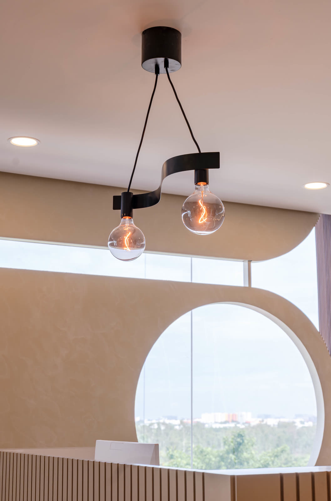 Beige Experience Centre — Pendant & Wall Light — Industrial filament pendant