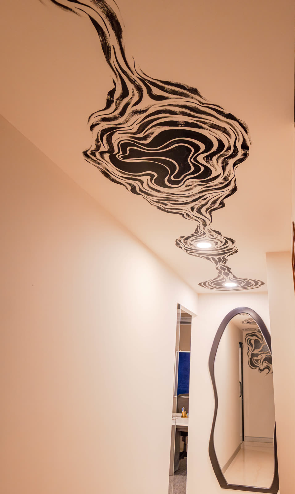 Beige Experience Centre — Ceiling & Cove — Painted ceiling · recessed spots